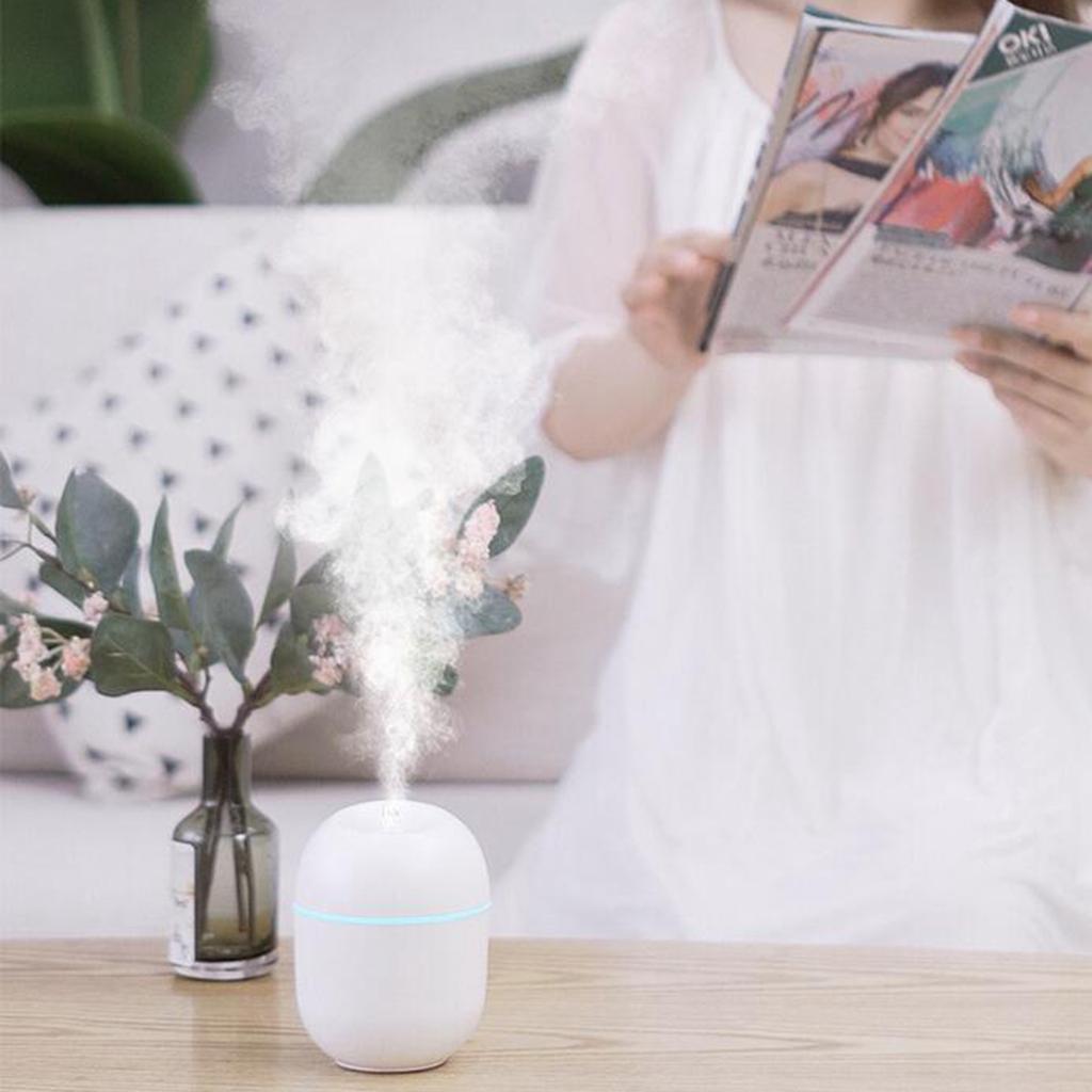 Mini Ultrasonic Humidifier 220ml Small Aroma Diffuser LED Light  White