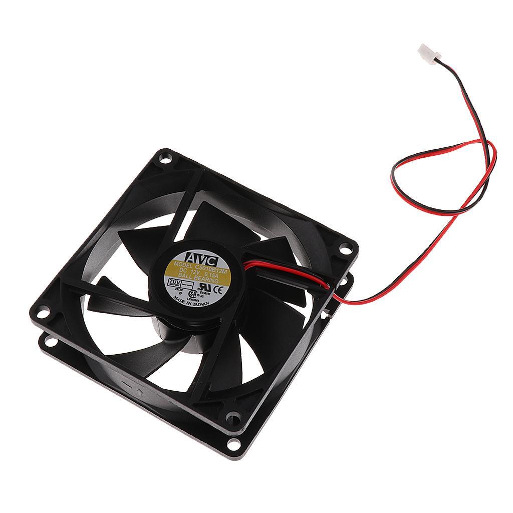 2Pack 80mm Case Fan 12V DC PC CPU Computer Cooling Fan 2Wire 2Pin 8025