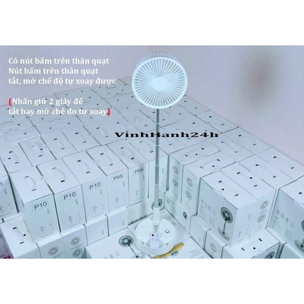 Quạt tích điện gấp gọn - Chế độ tự xoay đảo chiều phải trái - Có điều khiển từ xa - Hẹn giờ tắt quạt - Pin 7200MaH