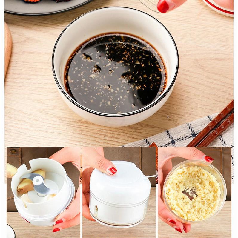 Dụng cụ xay tỏi ớt bằng tay Mini Food Chopper Tiện Dụng, Máy xay tỏi, thực phẩm cầm tay đa năng