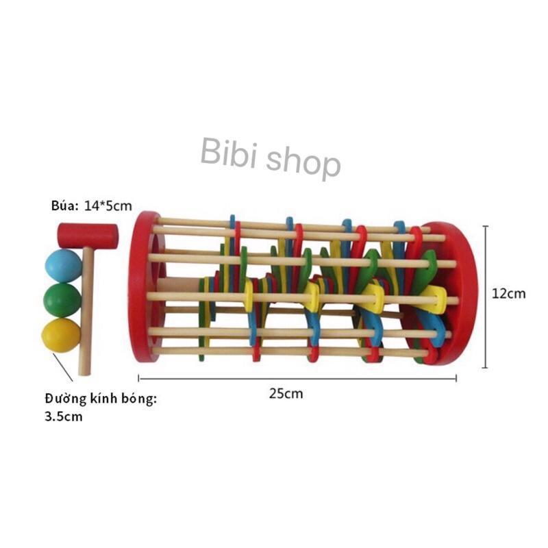 Bộ Đập Bóng Lốc Xoáy Bằng Gỗ cho bé