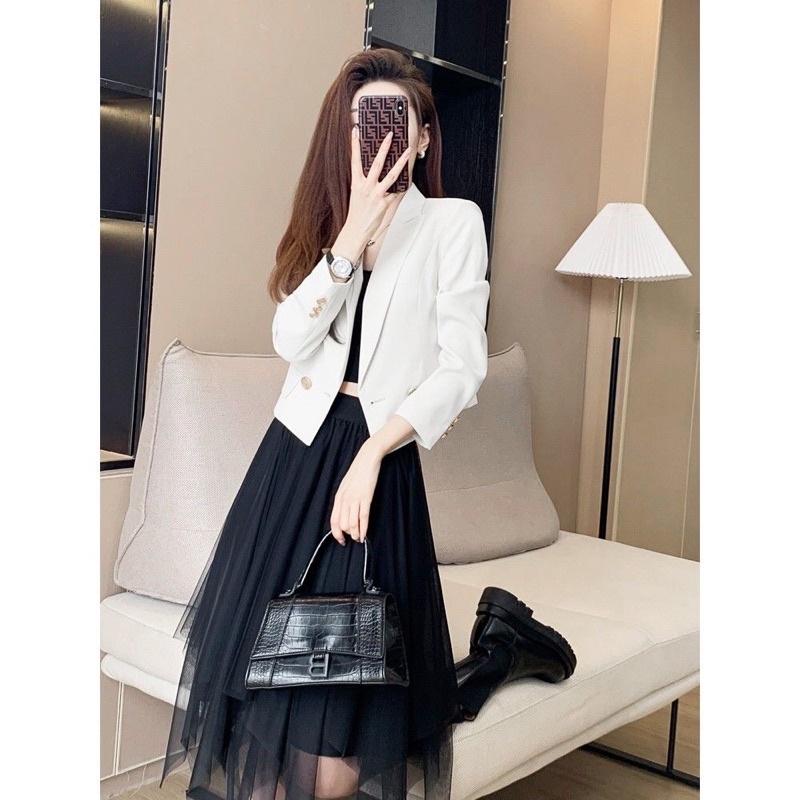 Áo Khoác Blazer nữ dáng ngắn phong cách hàn quốc mẫu mới đẹp mã RB01