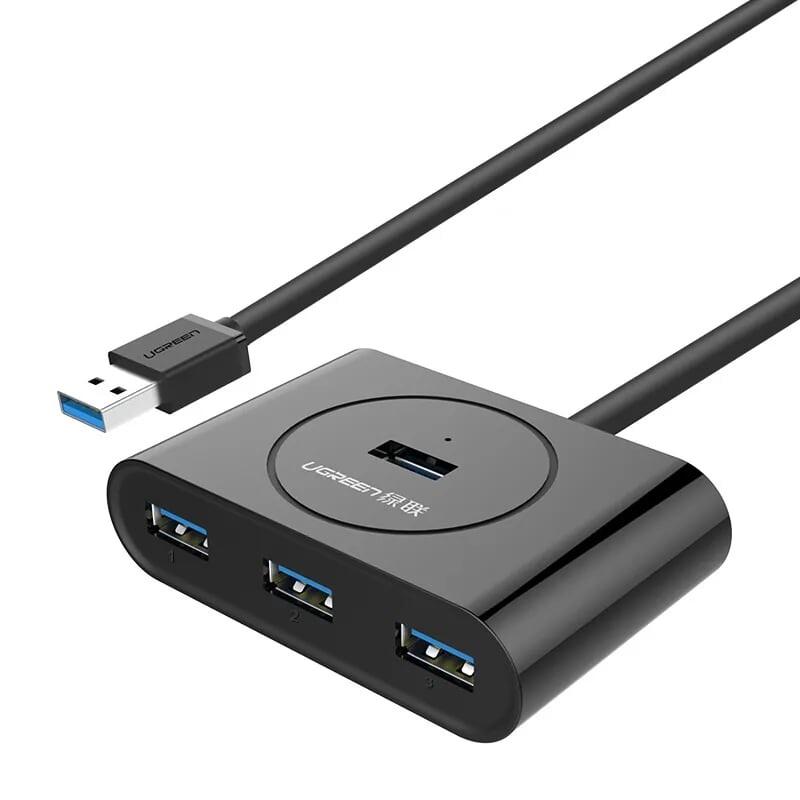 Ugreen UG20291CR113TK 100CM màu Đen Bộ chia HUB USB 3.0 sang 4 USB 3.0 hỗ trợ nguồn 5V - HÀNG CHÍNH HÃNG