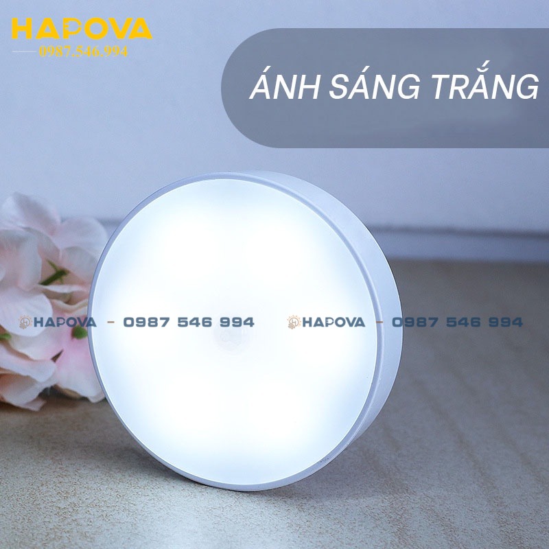 Đèn ngủ Cảm Ứng HAPOVA 6514 Chuyển Động, Đèn Led Thông Minh Dán Tường Không Dây, Góc Cảm Ứng Rộng, Gắn Tường Nhà Bếp