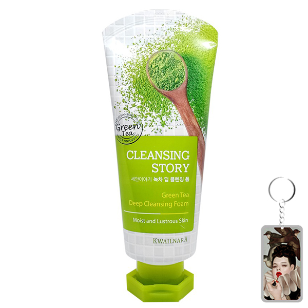 Sữa Rửa Mặt Trà Xanh Kwailnara Green Tea Deep Cleansing Foarm 120ml + Móc khóa