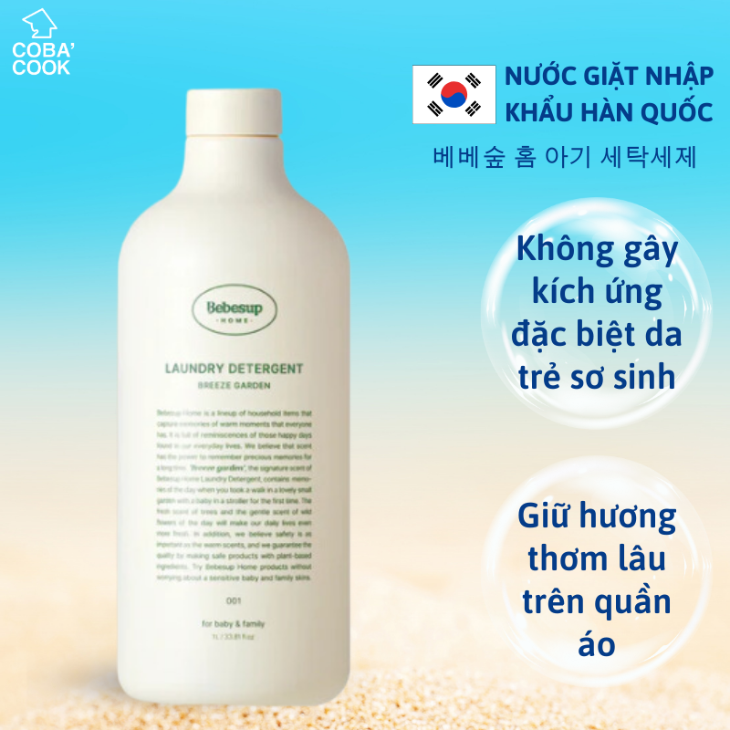 Nước Giặt Xả Quần Áo Không Gây Kích Ứng Da Nhập Khẩu Hàn Quốc Bebesup