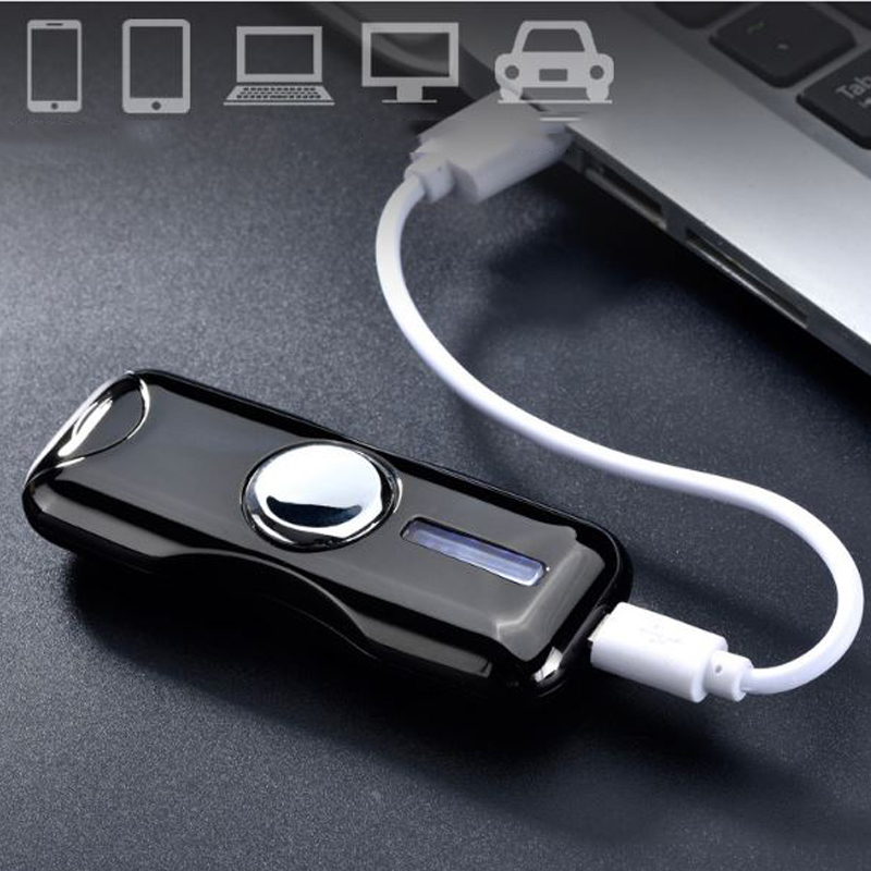 Hộp Quẹt Bật Lửa Hồng Ngoại Sạc Điện Qua Cổng USB Kiểu Dáng Spinner 2 Cánh BD-915 Tạo 18 Hiệu Ứng Đèn Led ( Giao Màu Ngẫu Nhiên )