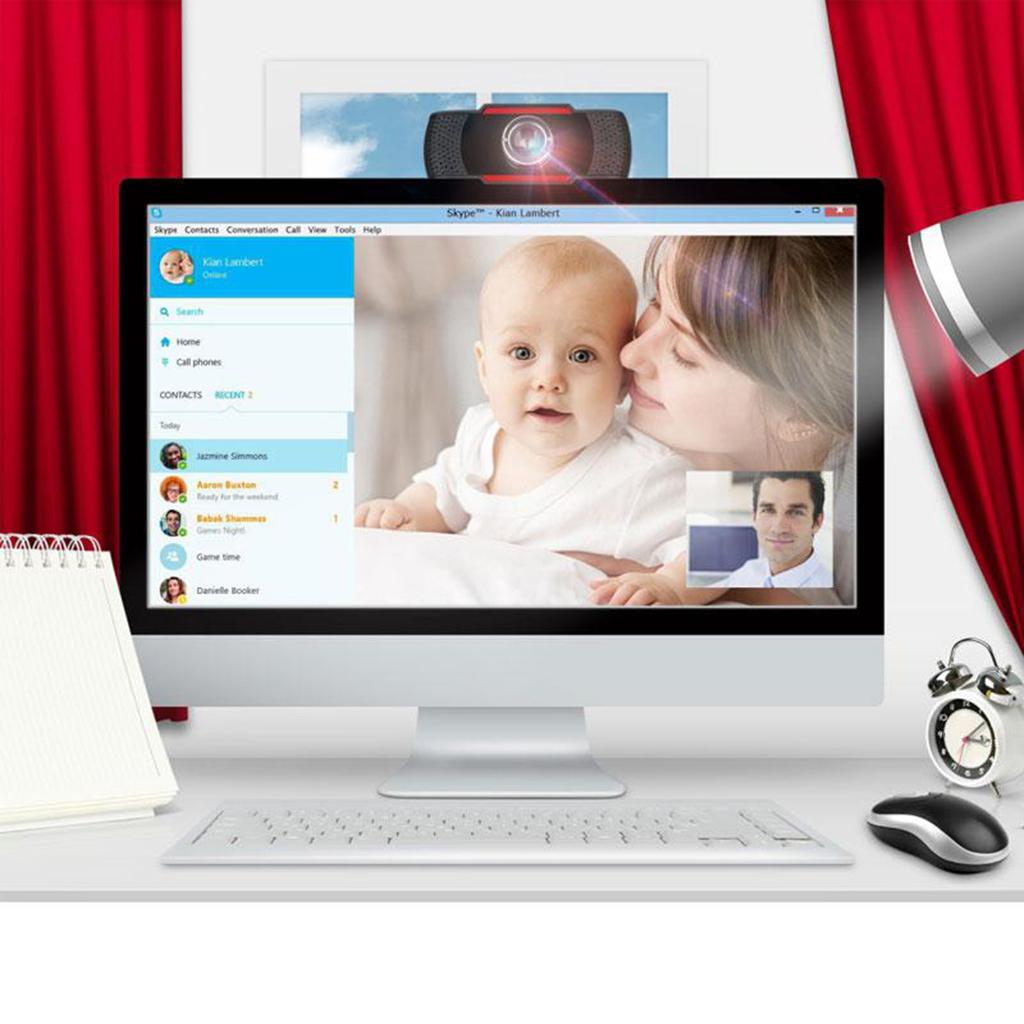 Webcam HD PC Camera, Web Cam with Microphone, Video Calling and Recording for Computer Laptop Desktop, Plug and Play USB Camera