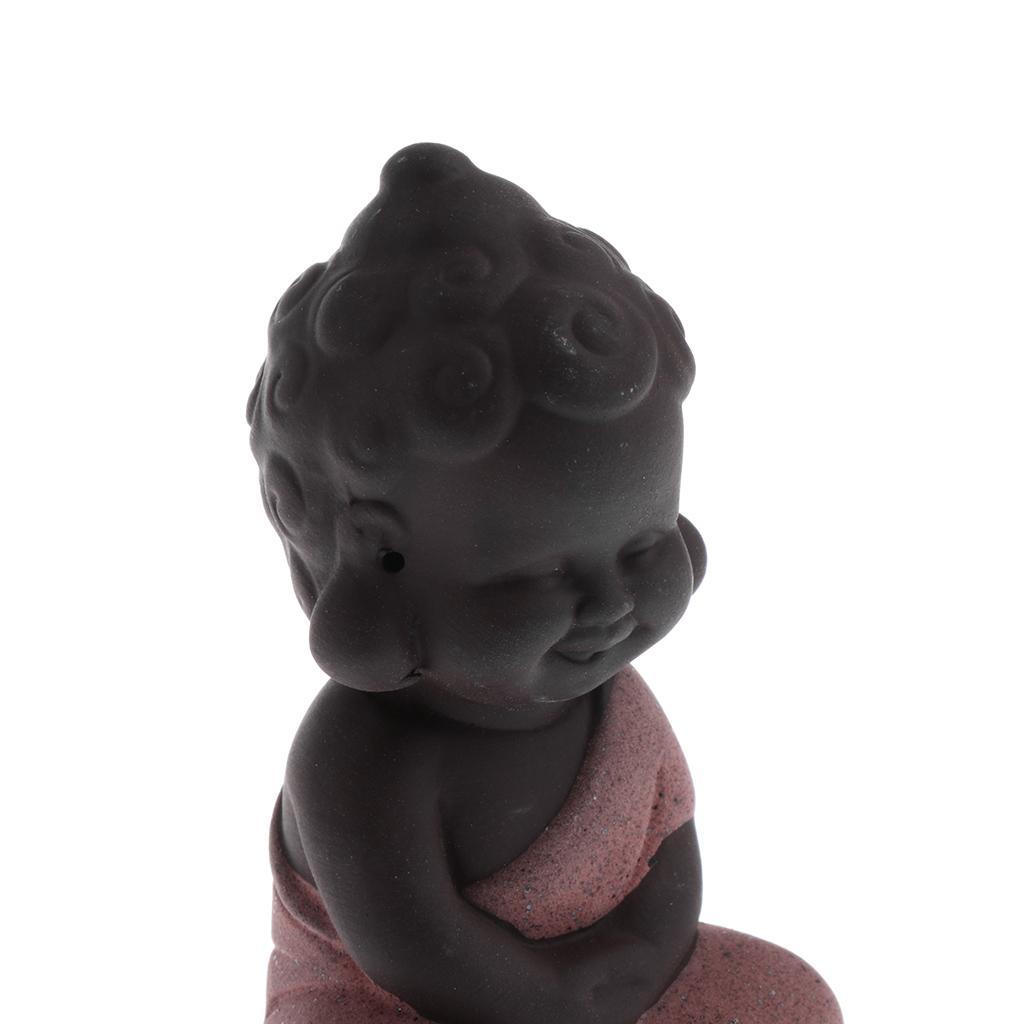 2X Yixing Tea Pet Figurine Statue Home Ornaments Pink Buddha 7.6x4.5cm