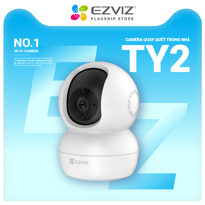 Camera WI-FI EZVIZ TY2 Trong Nhà, Quay 360 Độ, FHD 1080P, Đàm Thoại 2 Chiều--Hàng Chính Hãng