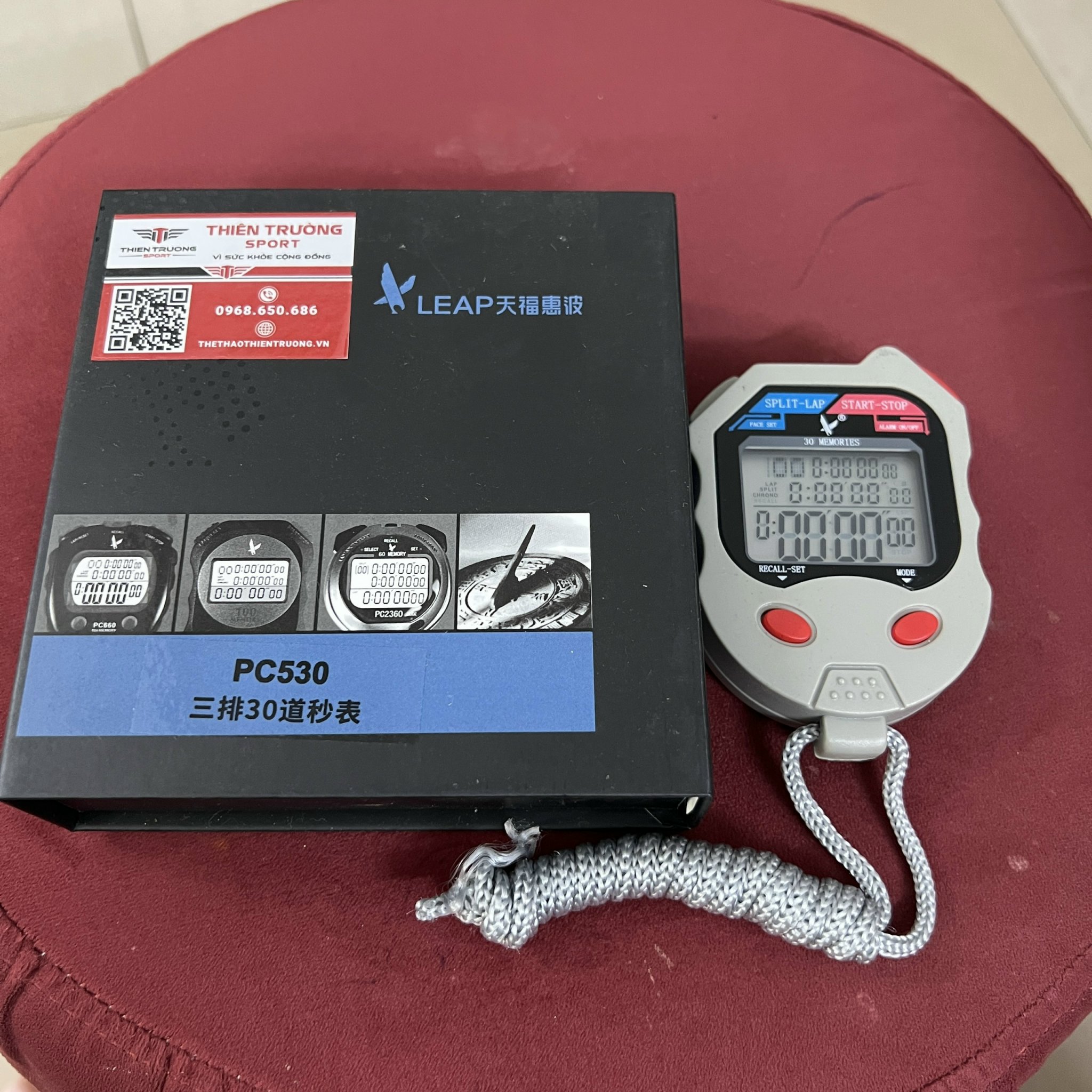 Đồng hồ bấm giây, bấm giờ PC530 bộ nhớ 30LAP, đồng hồ đo hiệu suất công việc T THIEN TRUONG SPORT