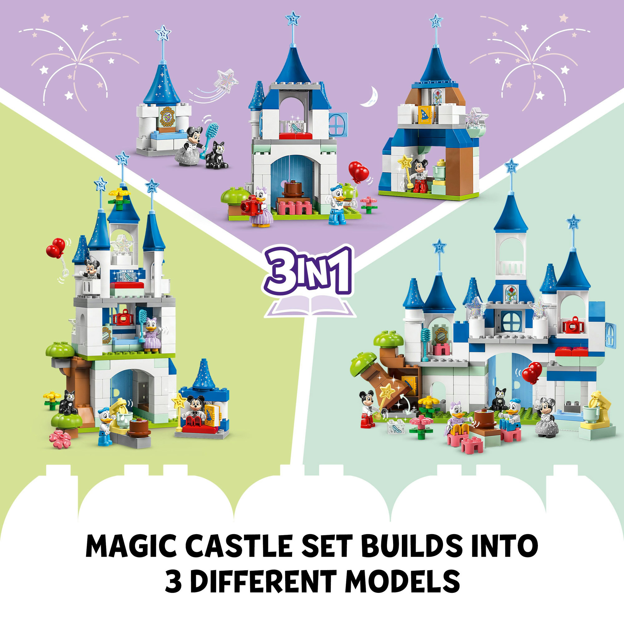 LEGO Duplo 10998 Đồ chơi lắp ráp Lâu đài Disney Ma thuật 3 trong 1