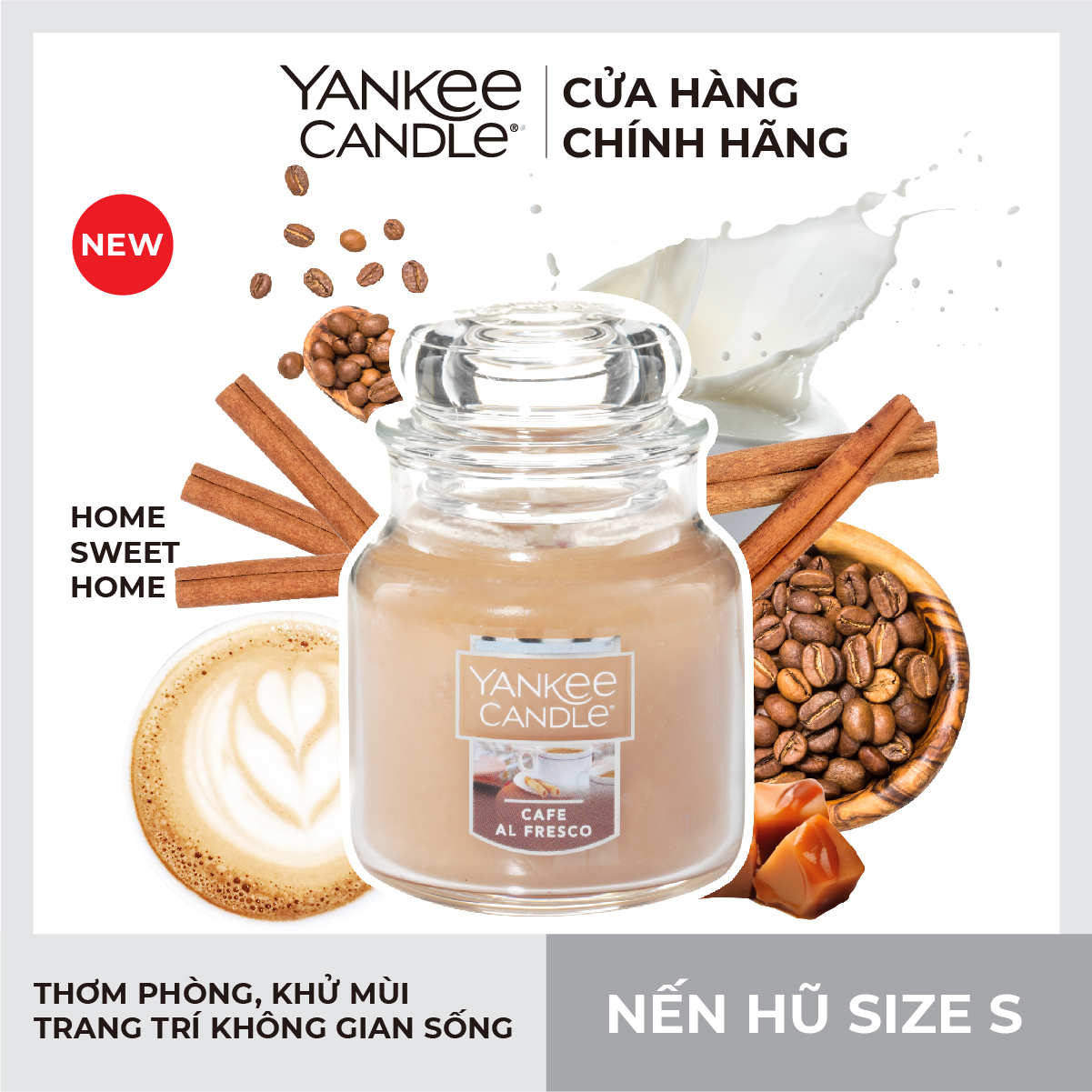 Nến hũ Yankee Candle size S - Café Al Fresco (104g)