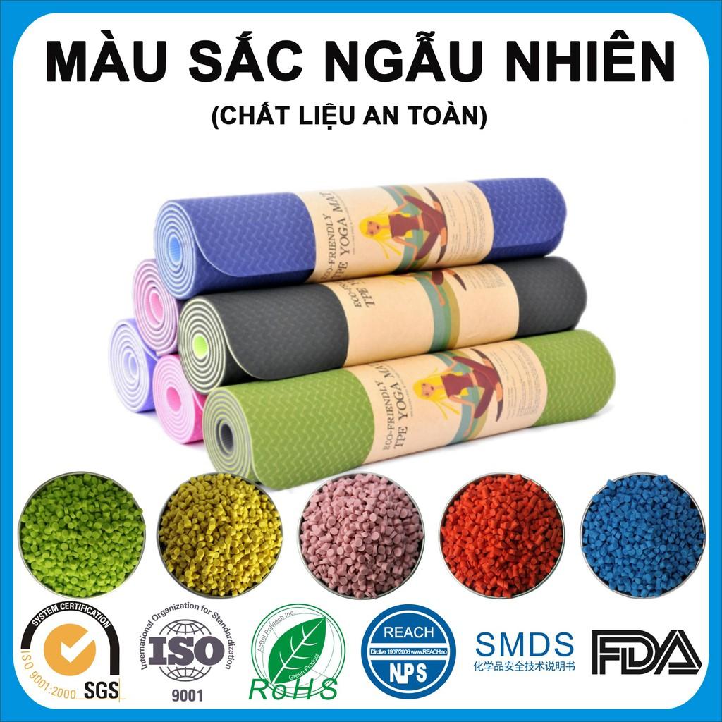 Thảm tập yoga️Thảm yoga tập gym tập thể dục tại nhà CHỐNG TRƠN TRƯỢT TPE CAO CẤP 2 LỚP 6MM TẶNG KÈM TÚI SALE