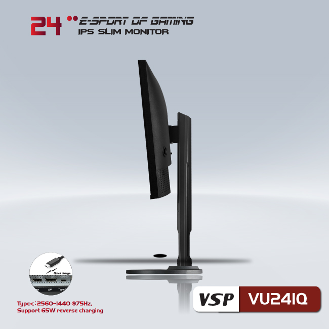 Màn hình phẳng gaming 24 inch VSP VU241Q 2K - QHD /USB-C Type-C - Hàng chính hãng