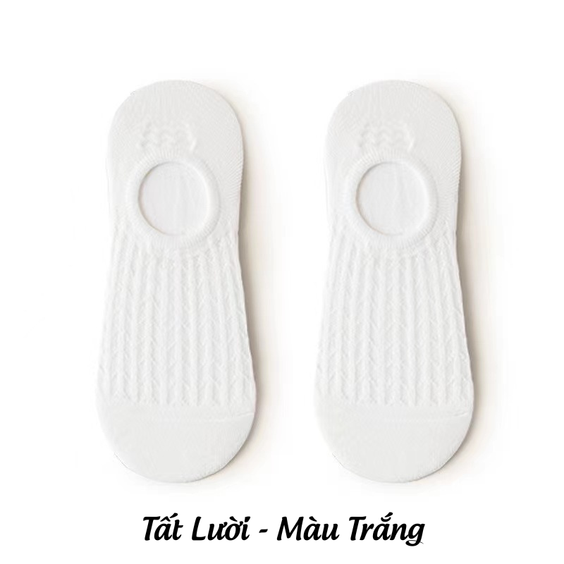 Combo 5 Đôi Tất Lười Nam Nữ TL02, Tất Lười Mùa Hè Vải Lưới Thoáng Khí Chống Hôi Chân Có Đệm Silicon Chống Trượt Gót Chân