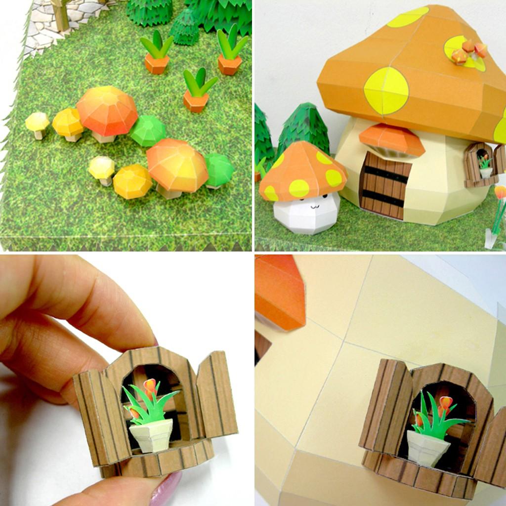 Mô hình giấy Anime Game Mushroom House - Maple Story