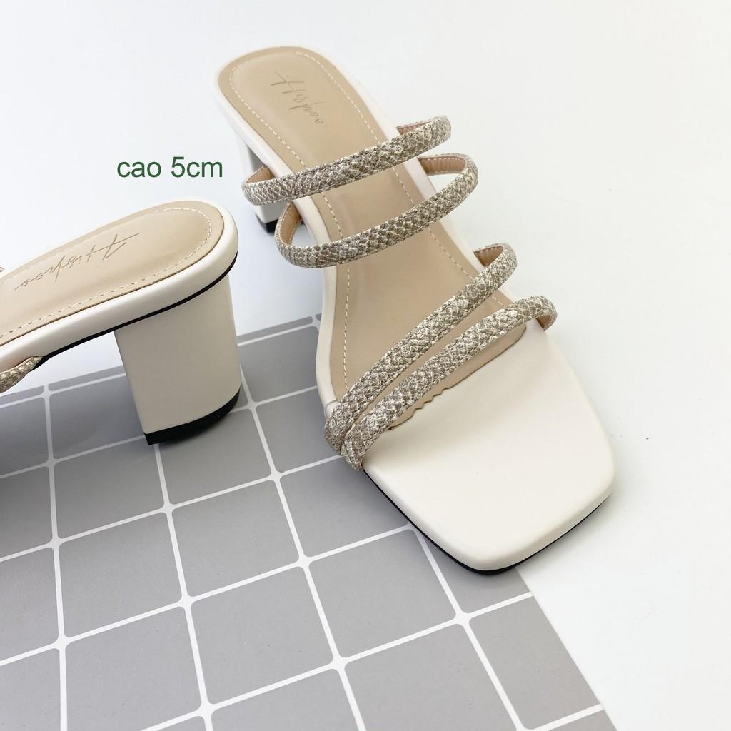 Dép cao gót 5p quai dây mảnh dáng sandal thời trang chính hãng HISHOO S056