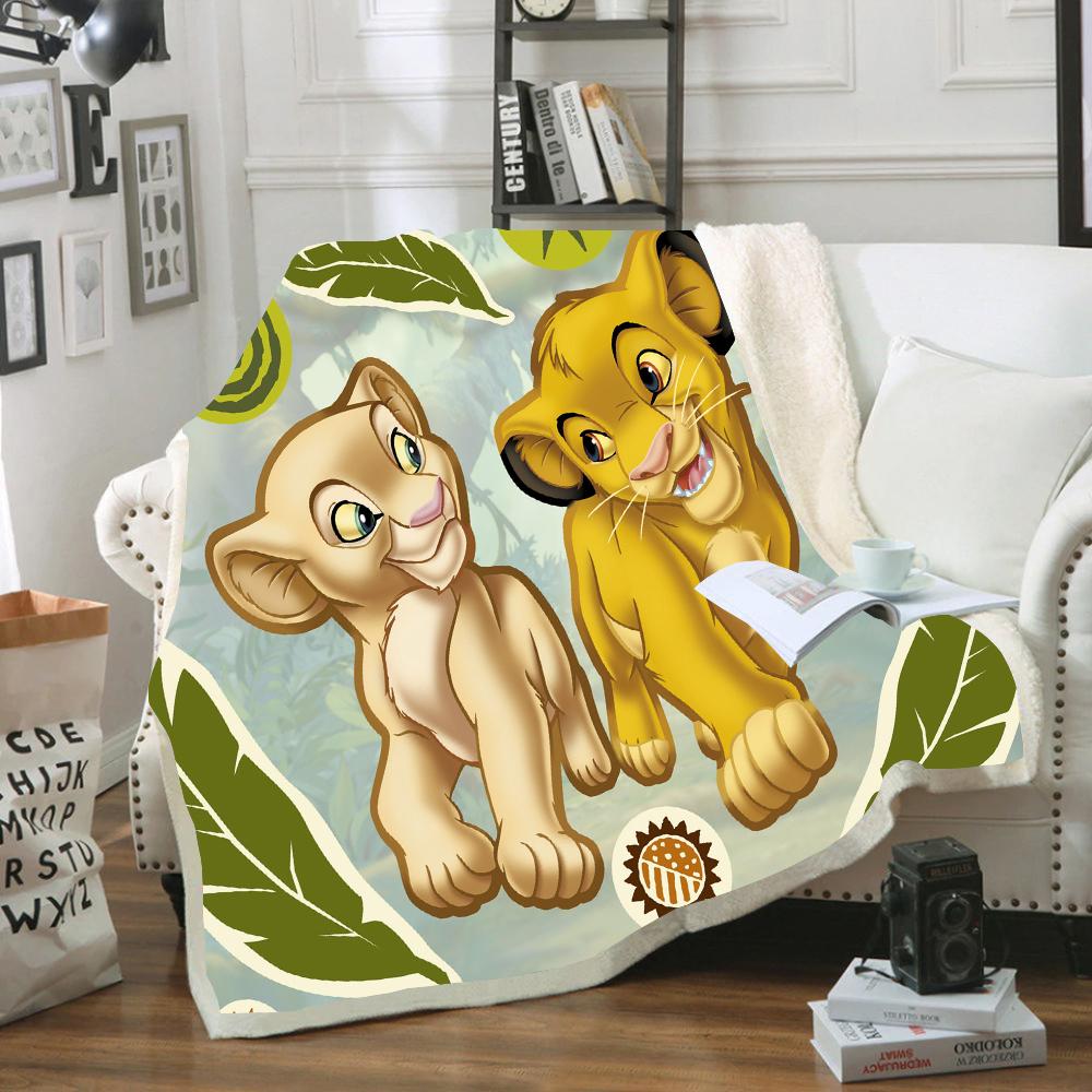 Disney Dễ Thương Simba Vua Sư Tử Bạn Bè Sang Trọng Chăn Cho Bé Của Trẻ Em Trẻ Em Tặng Ném 150X200Cm Sofa Giường vỏ Chăn Ga Gối