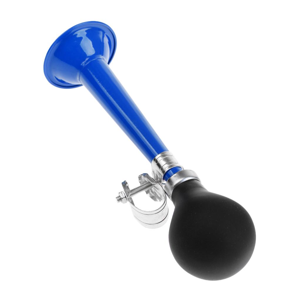 Retro Metal Bike Air Horn Bike Alarm Bell Hooter Rubber Bulb Squeeze Blue