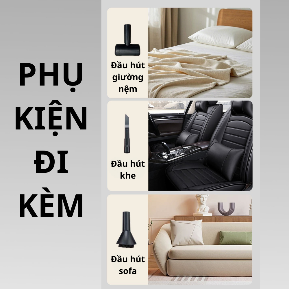 Máy hút bụi cầm tay Lumabella LB-63017 LOẠI SẠC PIN nhiều đầu hút, lõi lọc hepa lọc bụi mịn, dễ dàng vệ sinh - DELIYA HÀNG CHÍNH HÃNG