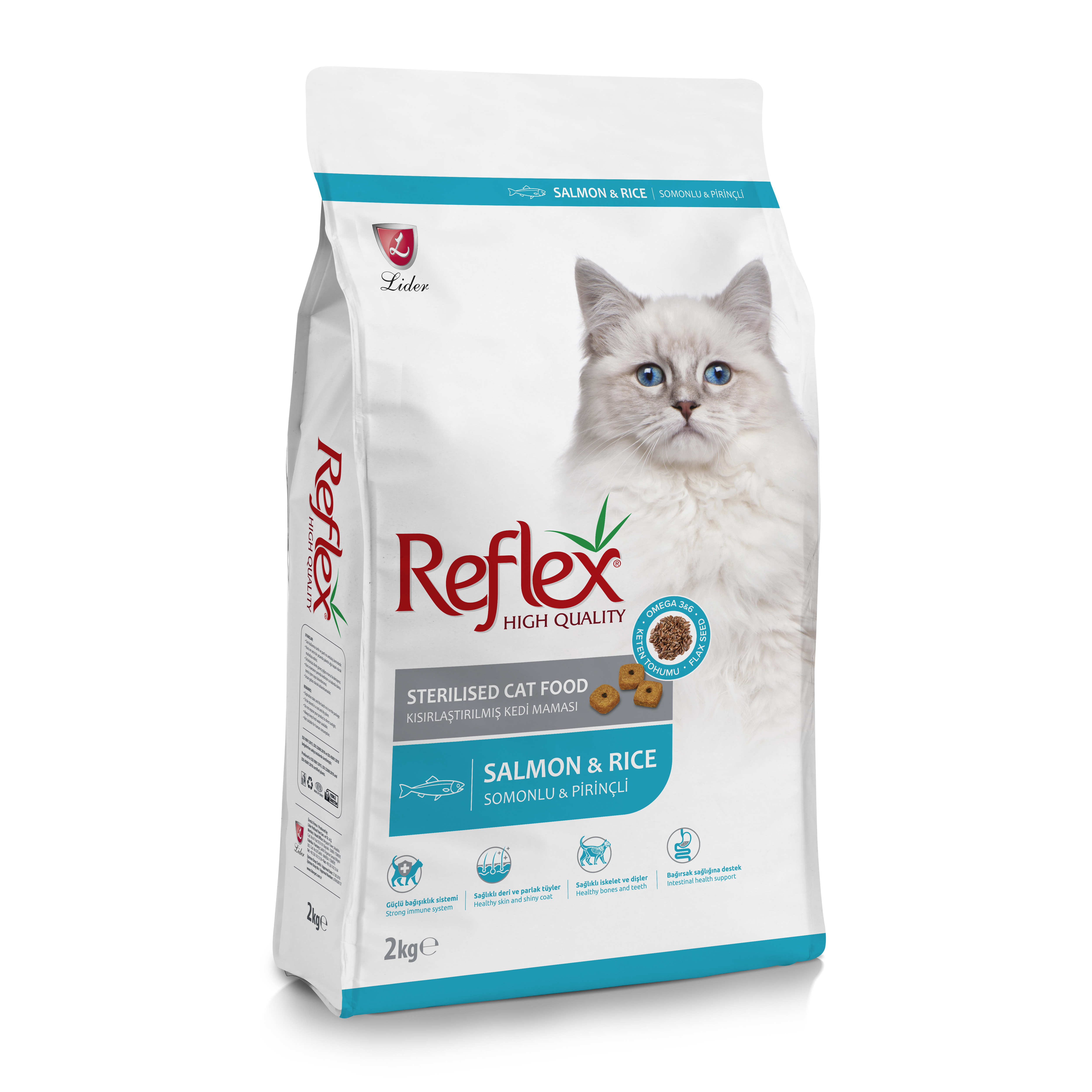 Thức ăn cho mèo Reflex Sterilised Cat Food Salmon &amp; Rice (2kg)