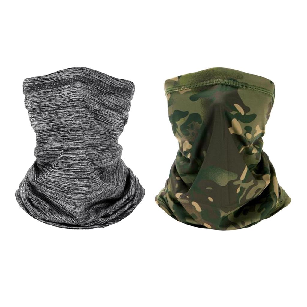 2x Silky Cycling Face Cover Balaclava Dustproof Headscarf Skiing Neck Warmer