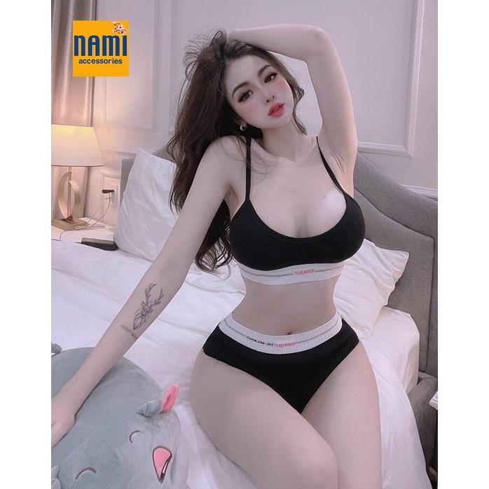 SET BIKINI HAI DÂY PHỐI MÀU VIỀN CHỮ SIÊU SEXY TRẺ TRUNG QUYẾN RŨ NGẤT NGÂY - QANU394