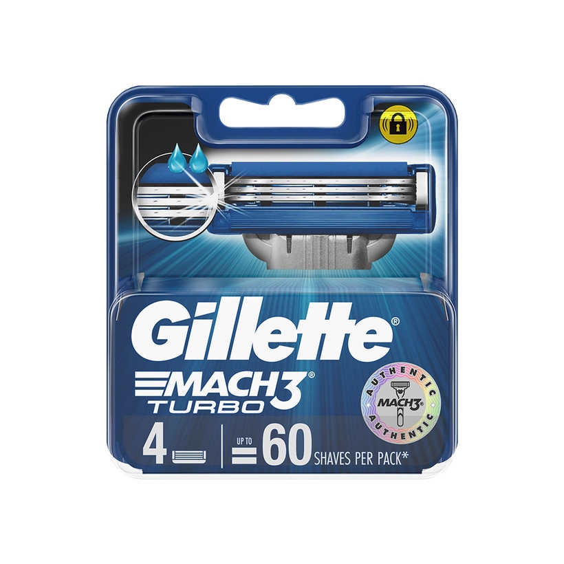 Lưỡi Dao Cạo GILLETTE Mach3 Turbo Vỉ 4 Lưỡi