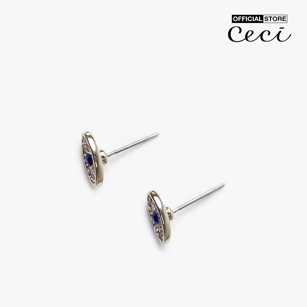 CECI - Khuyên tai nữ xỏ lỗ thiết kế hình đôi mắt đính đá độc đáo CC1-09000123-27