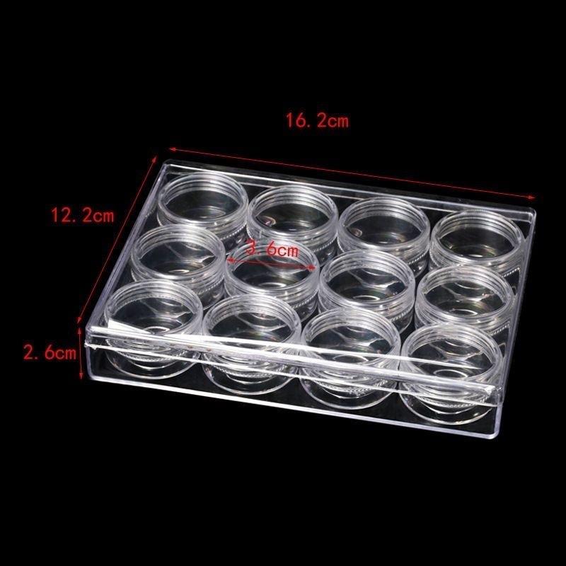 Khay Đựng Xà Cừ Làm Nail 12 Ô Bằng Nhựa Cứng Tiện Lợi Để Đựng Charm Nail Cho Thợ Nail, Thiết Kế Gọn Gàng, Dễ Sử Dụng