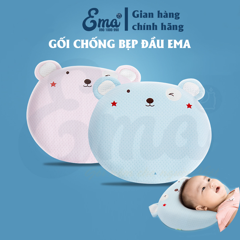 Gối chống bẹp đầu, méo đầu, định hình đầu cho trẻ sơ sinh thế hệ 3 - Thương hiệu EMA