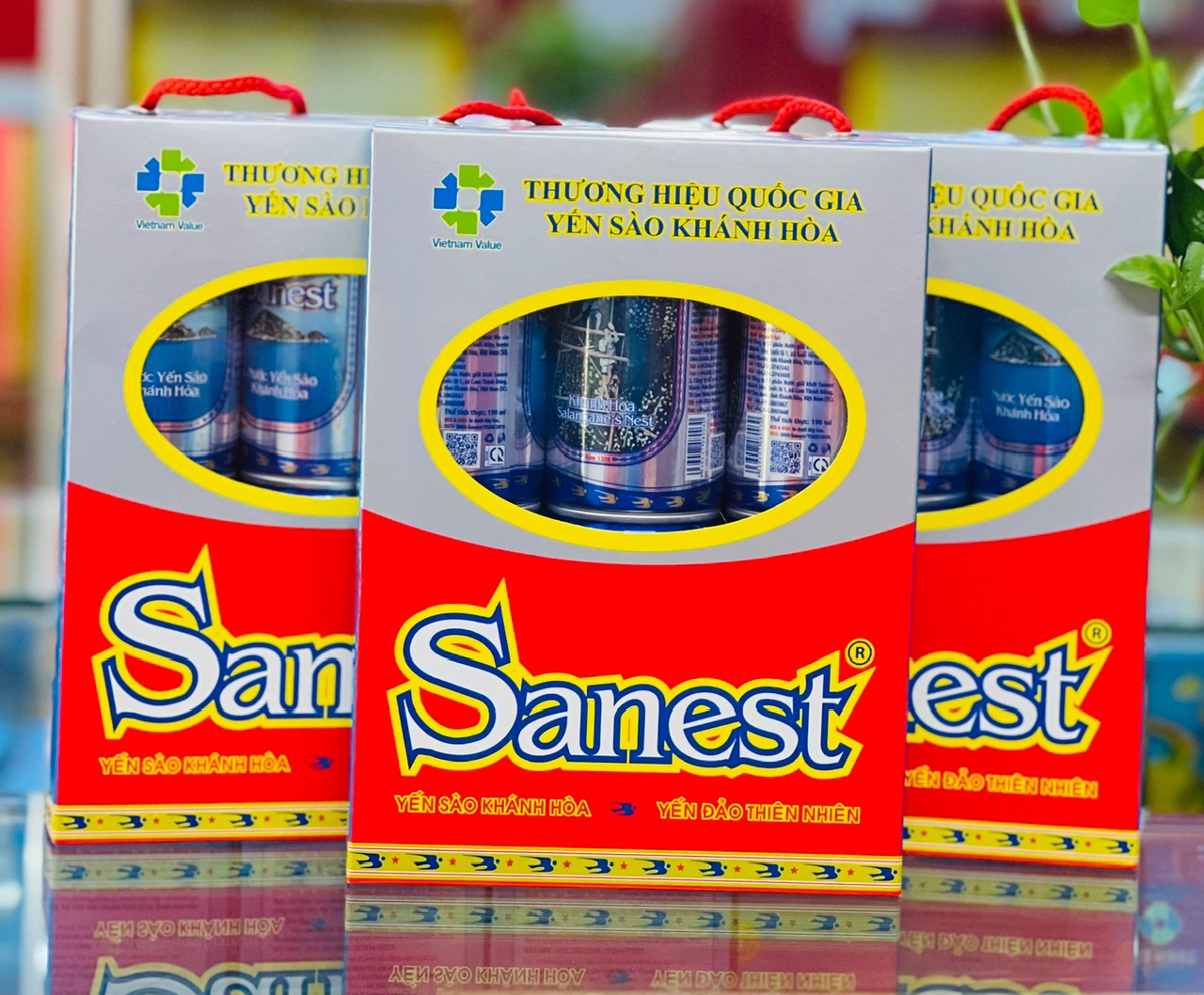 NƯỚC YẾN SÀO KHÁNH HÒA SANEST LON 190ML, HỘP 6 LON KIÊNG ĐƯỜNG