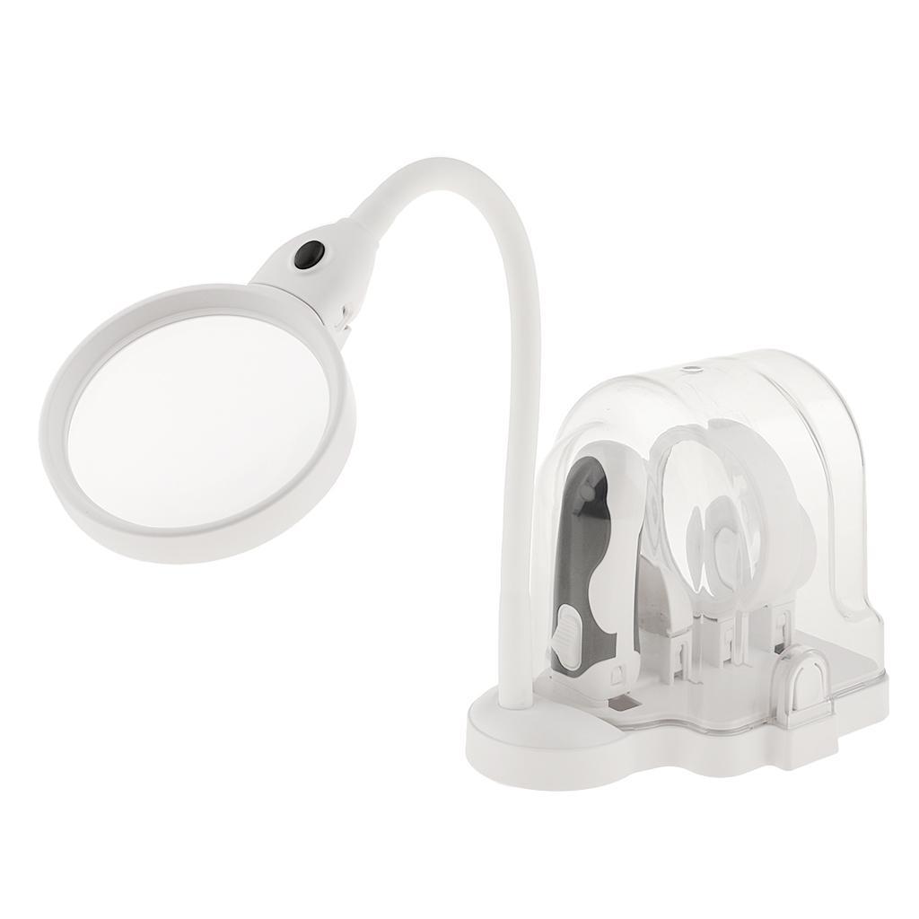 LED Helping Hand Magnifying Glass Handheld  2.5X 5X 16X EU Plug
