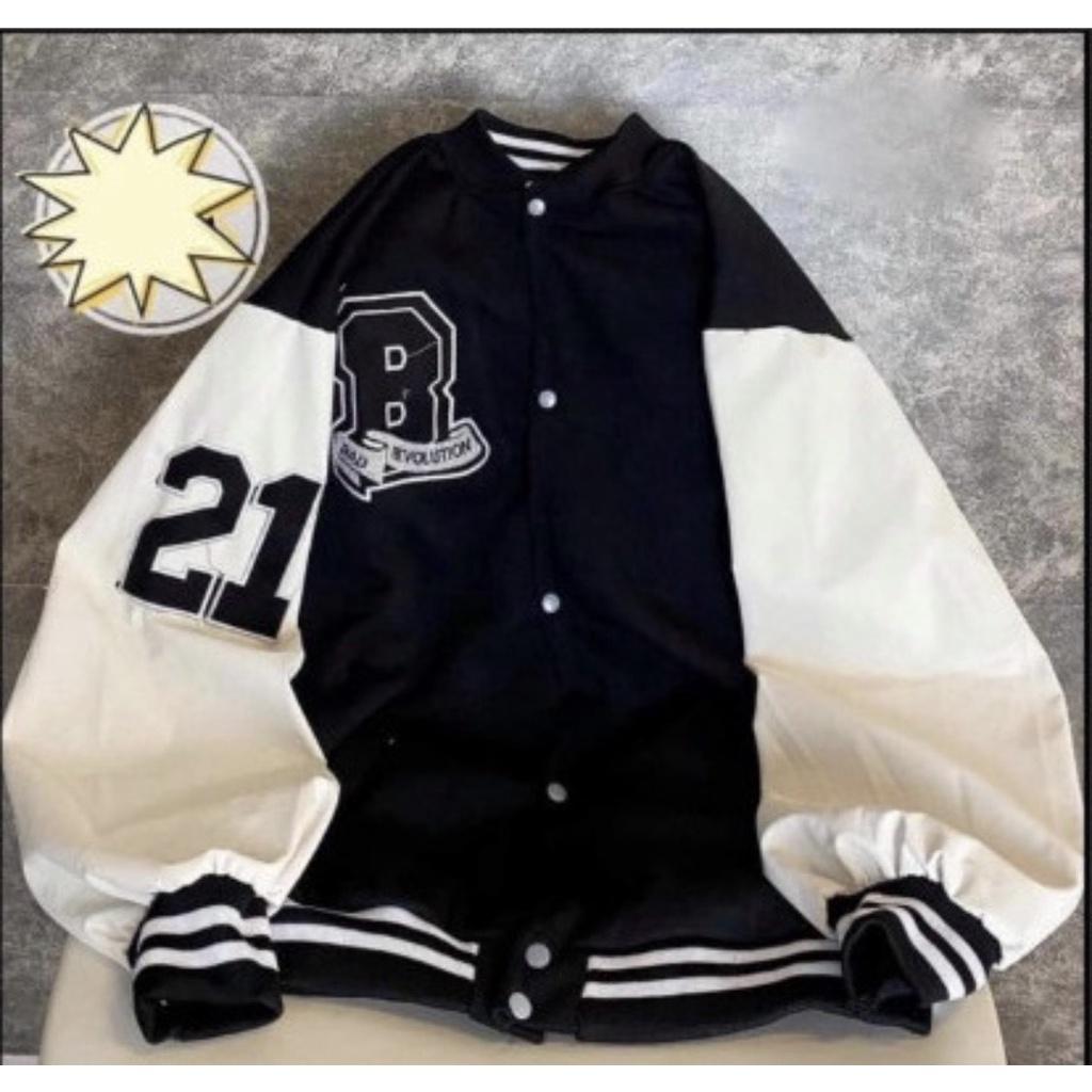 Áo bomber Số 21 BRO Chất nỉ bông dày đẹp, Áo khoác nỉ nam nữ from rộng unisex nỉ cotton Phong Cách Trẻ Trung