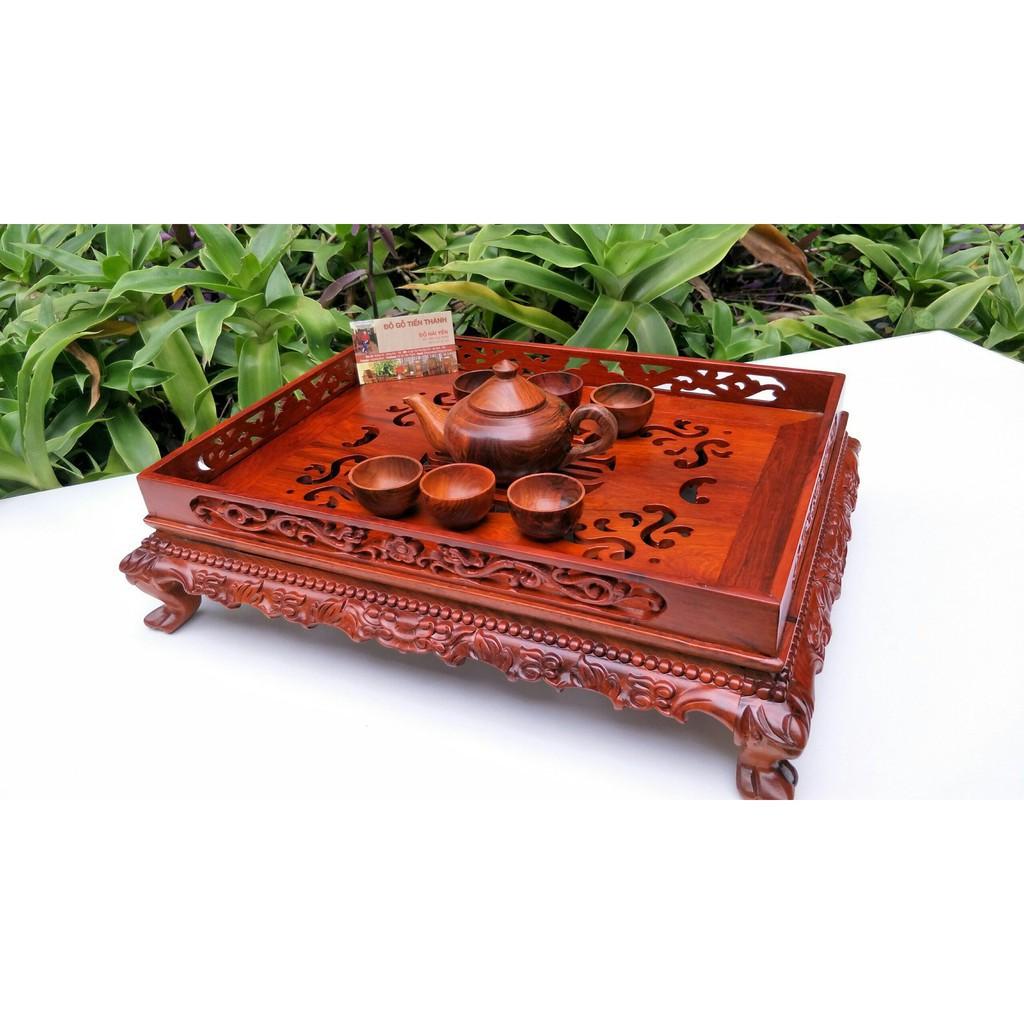 Khay trà Khay trà chân quỳ gỗ hương loại lớn kt :35x27cm