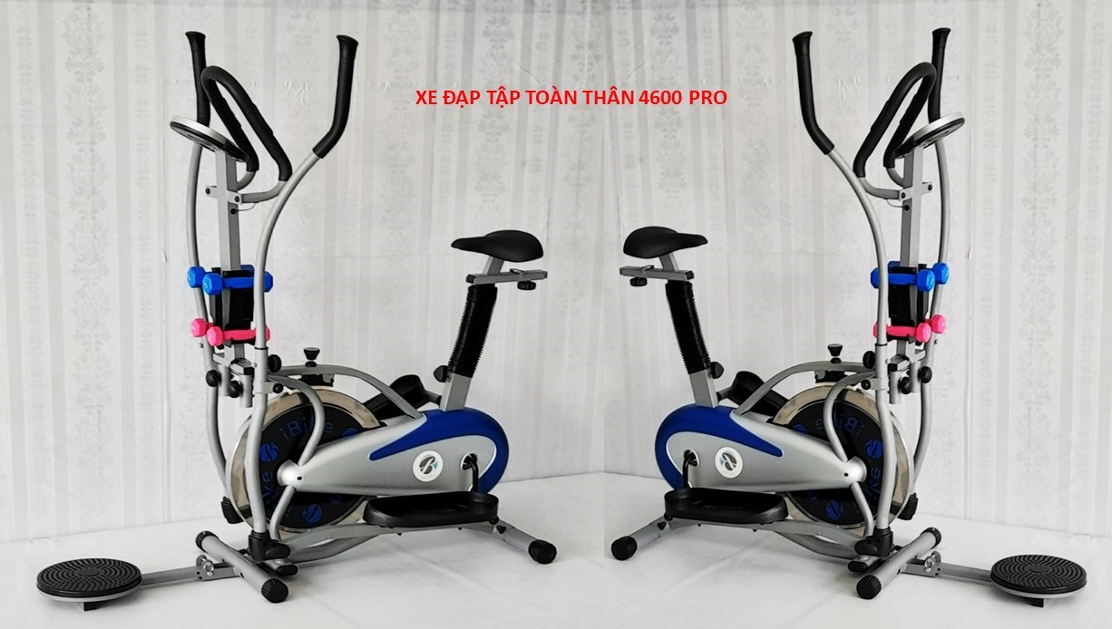 Xe Đạp Tập Thể Dục Airibike-4600 Pro. Xe Đạp Tập Toàn Thân Có Đánh Tay. Có đĩa xoay eo Tạ tay. đồng hồ đo nhịp tim mẫu mới.