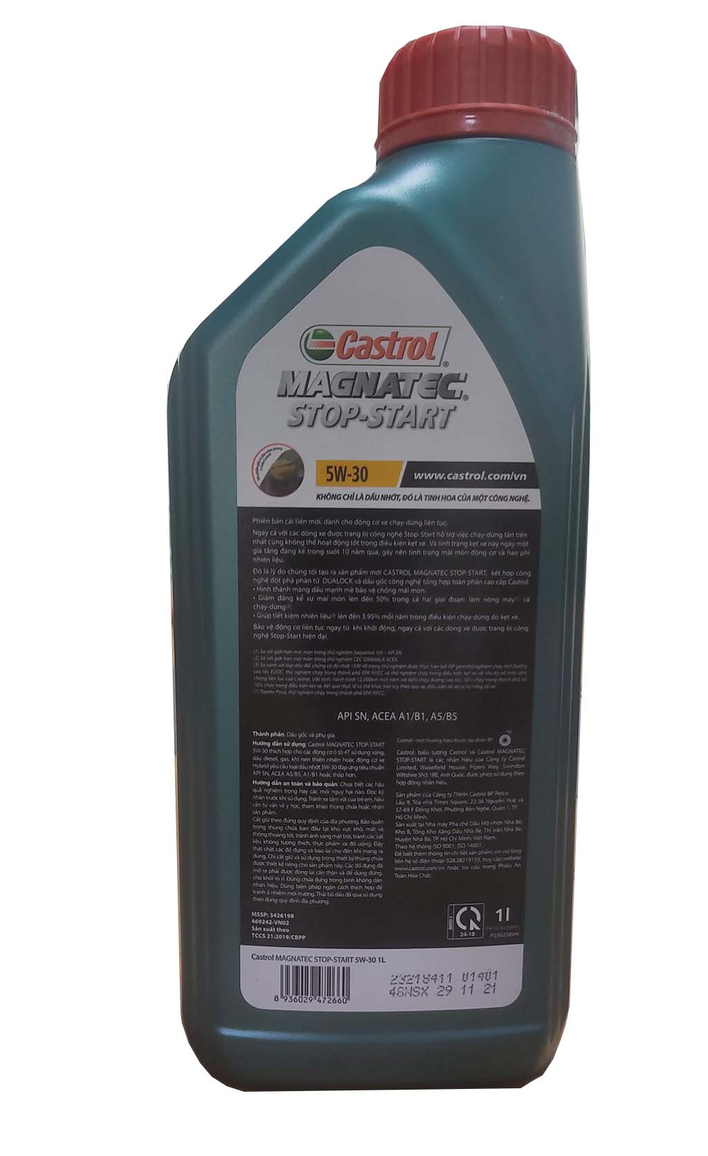 Dầu nhớt cho xe ô tô Castrol Magnatec, SAE 5W-30, API SP, 1L