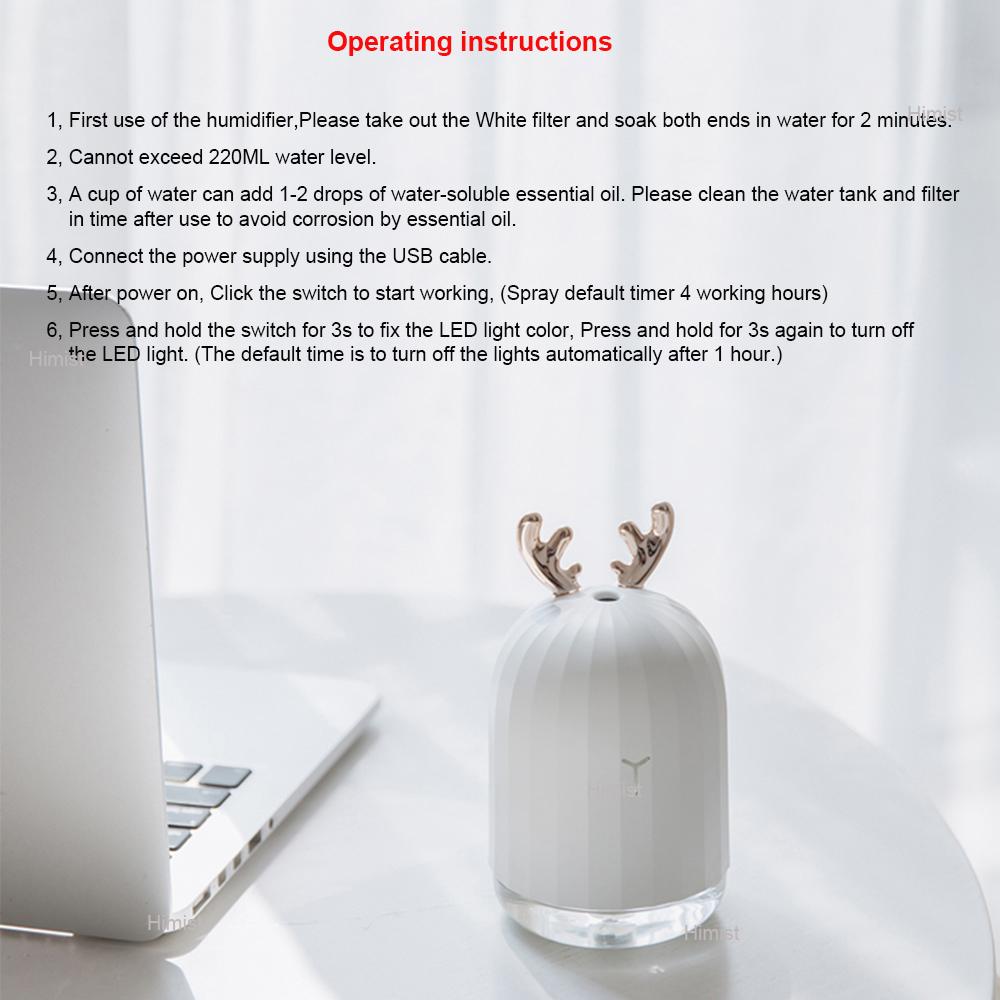 Chất Lượng Cao 220ML Siêu Âm Thanh Máy Tạo Độ Ẩm Không Khí Tinh Máy Khuếch Tán Tinh Dầu Cho Nhà Xe Hơi USB Phun Sương Tạo Ẩm Hình Ếch Con Phun Sương Tạo Có Đèn LED đèn Ngủ