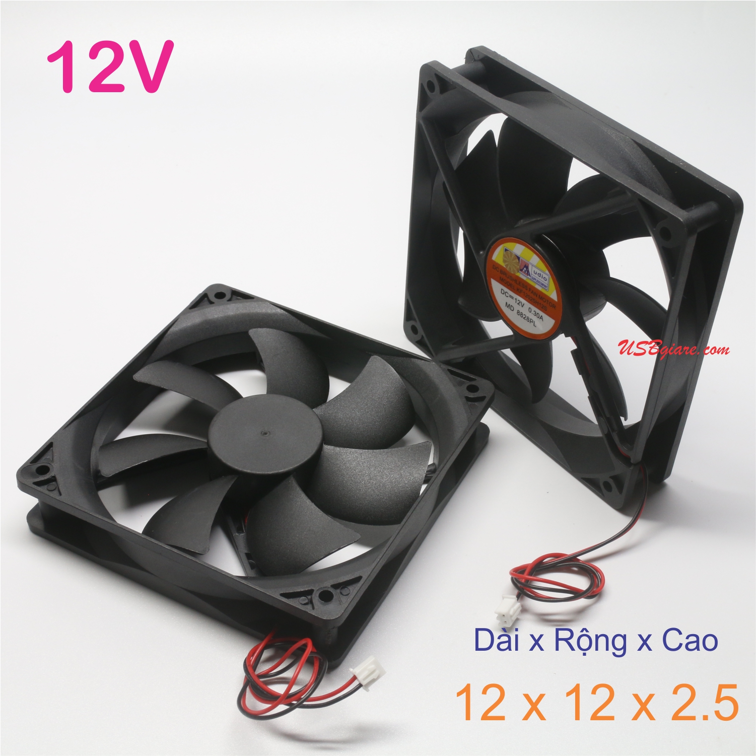 Quạt tản nhiệt 12V 12x12x2.5cm, Fan 12V 12x12x2.5cm