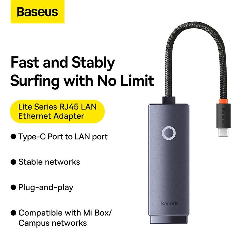 Đầu chuyển cổng USB-A/Type - C sang RJ45 LAN Port Baseus Lite Series Ethernet Adapter