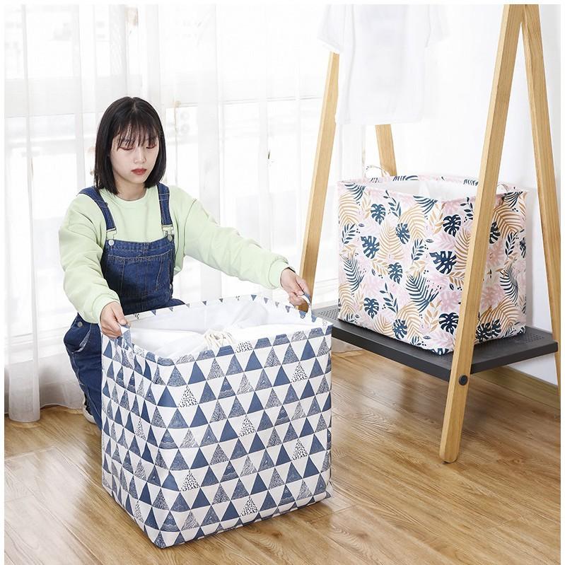 Túi đựng quần áo chăn màn siêu to sọt vải đựng đồ khung thép chắc chắn tiện lợi