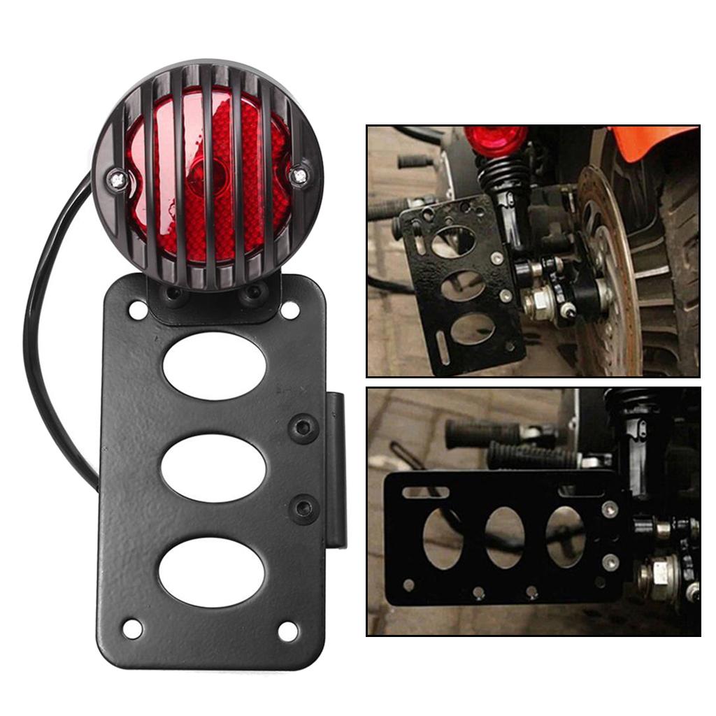 Motorcycle LED Brake Tail Light License Plate Lamp W/ Bracket For Chopper
