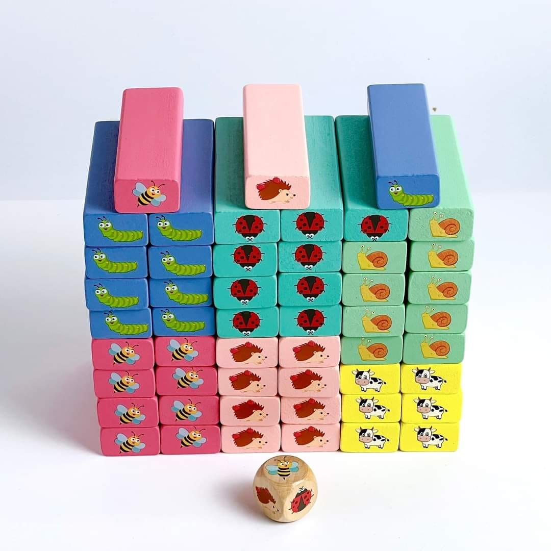 Đồ Chơi Rút Gỗ Trẻ Em 3 Mẫu Động Vật, Số Và Màu 51Pcs, Đồ Chơi Trẻ Em Thông Minh