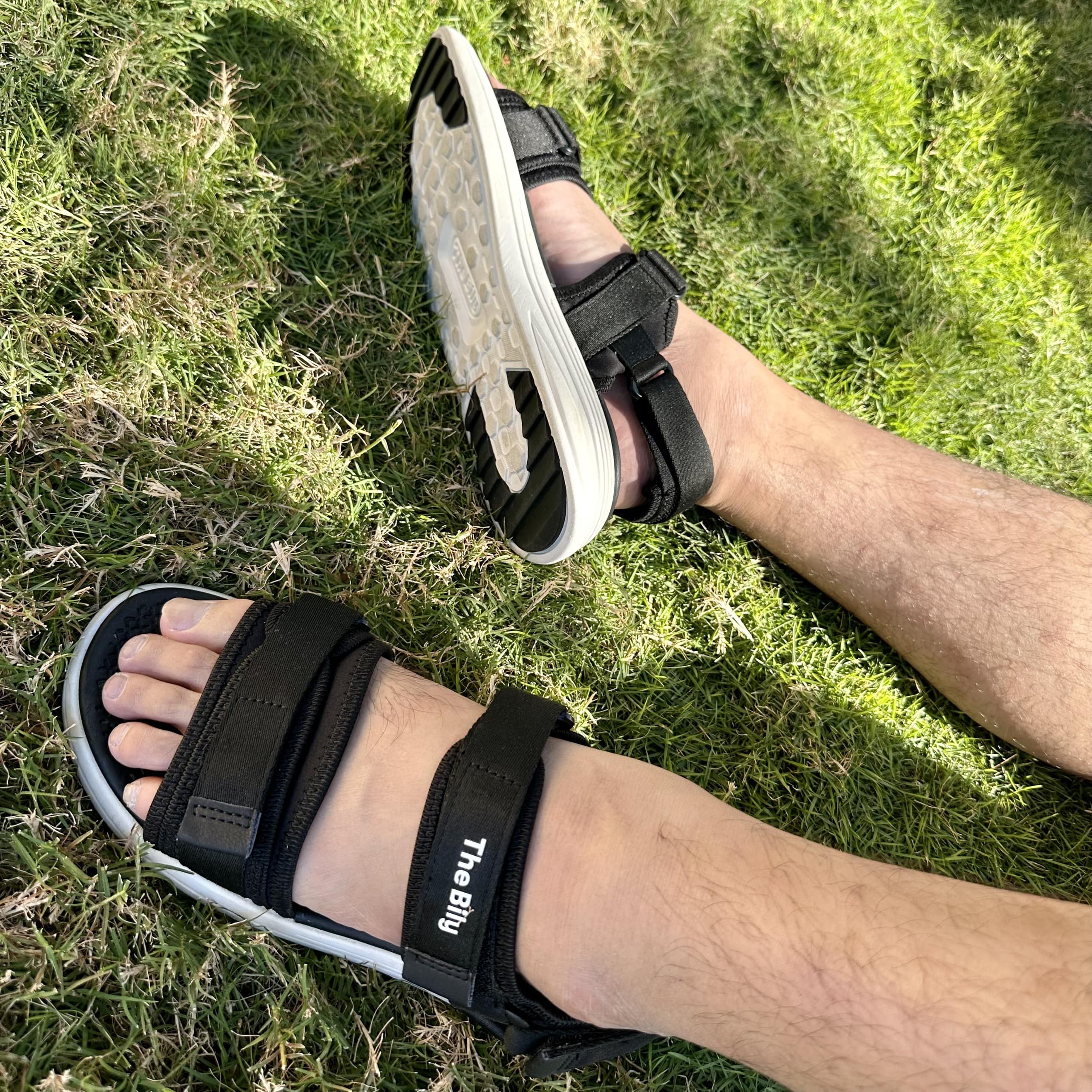 Giày Sandal Nam Nữ Unisex The BiLy Quai Ngang Dây Dù Đế Phylon Siêu Êm Nhẹ Màu Đen-BL10
