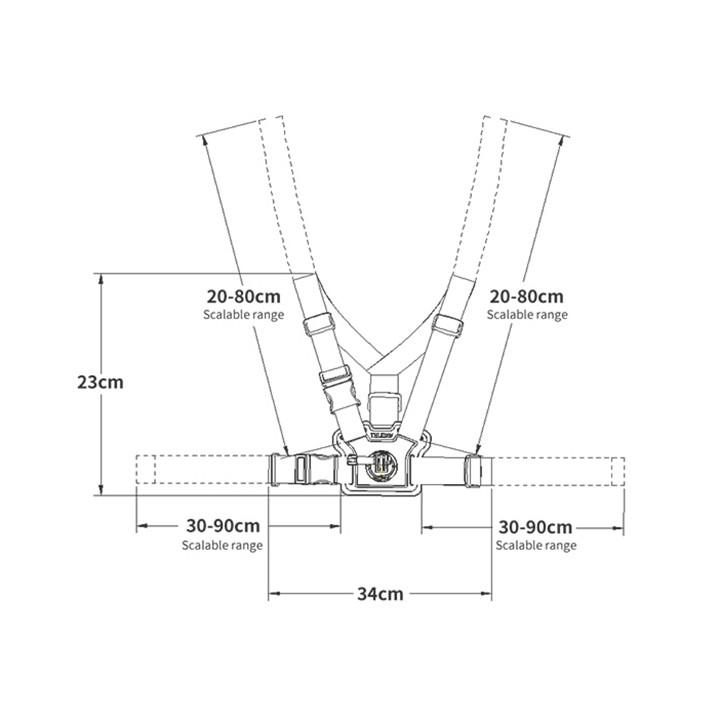 DÂY ĐEO NGỰC CHO GOPRO DOUBLE MOUNT TELESIN - HÀNG NHẬP KHẨU