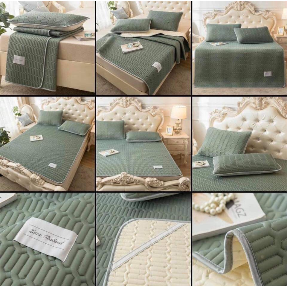 Chiếu điều hòa Tencel latex cao cấp - tặng kèm 2 vỏ gối 50x70cm