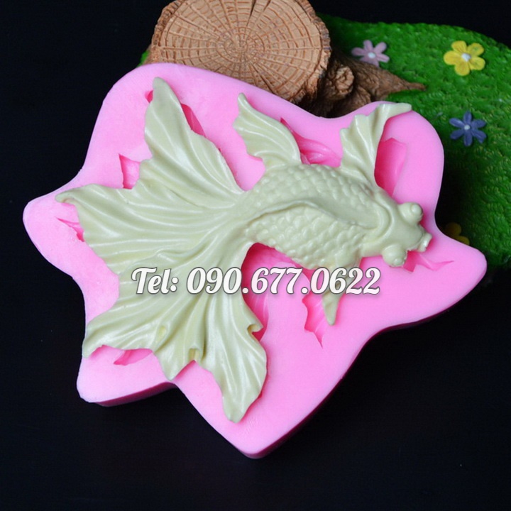 Khuôn silicone làm rau câu cá 3 đuôi - Mã số 1424