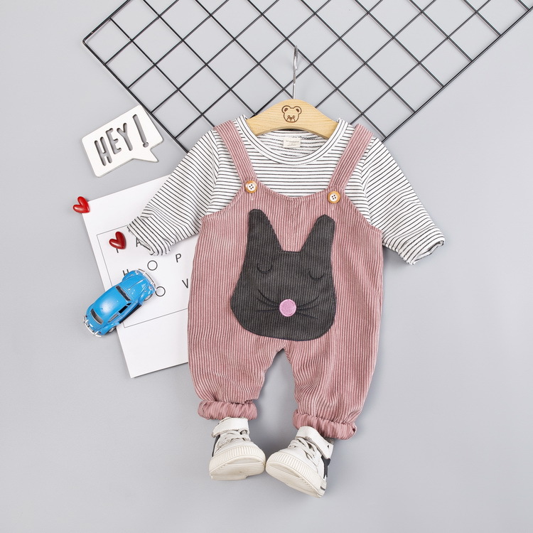 Set Yếm Nhung Tăm Mềm Mịn Hình Con Mèo Mix Áo Thun Dài Tay Siêu Dễ Thương