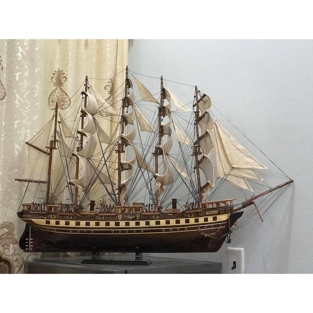 Mô Hình Thuyền Buồm Cao Cấp Nhất Dài 100cm Gỗ Muồng Đen- Decor Trang Trí Nhà Cửa Độc Đáo